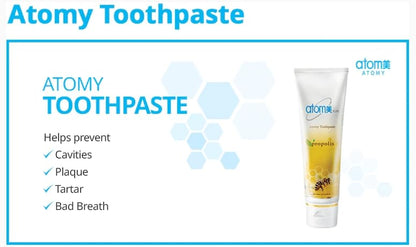 Korean Propolis Toothpaste – Bees Dental Oral Care System (7.05 oz x 5 pcs) for Atomy