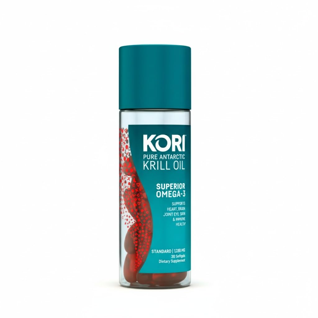 Kori Krill Oil Omega-3 Supplement | Antarctic Krill Oil with Superior Absorption | 1200mg Softgels | EPA & DHA