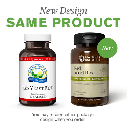 Nature's Sunshine Red Yeast Rice - 120 Capsules | Kosher | Supports Cholesterol & Circulation
