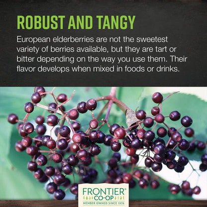 Frontier Co-op Organic Dried Elderberries - 1lb Bulk Bag (European Whole) | Kosher & Non-GMO