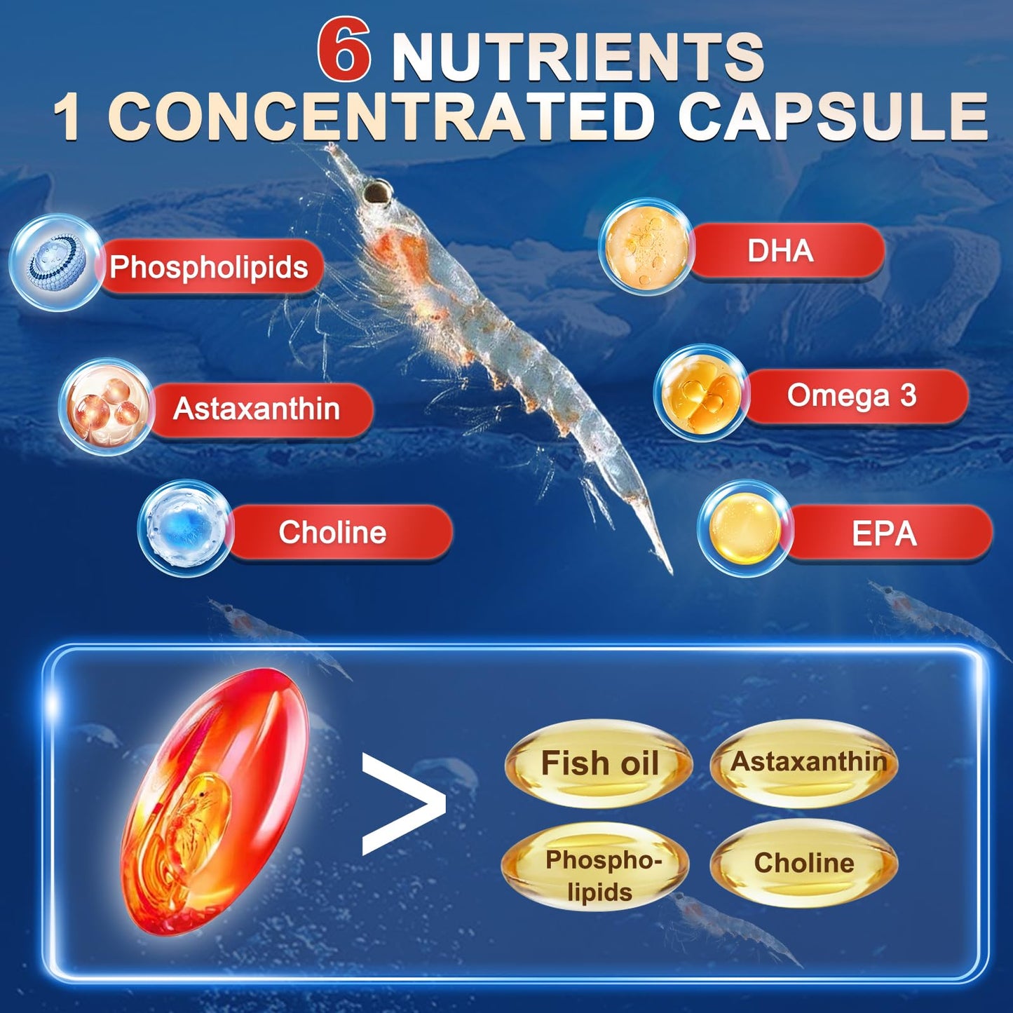 Krill Oil 1200 mg Omega-3 | High-Absorption EPA/DHA + Astaxanthin (60 Servings)