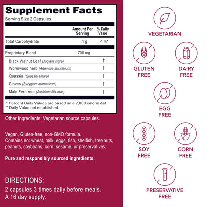 Kroeger Herb Wormwood Detox Kit – Capsules, Non-GMO & Gluten Free, Made in USA