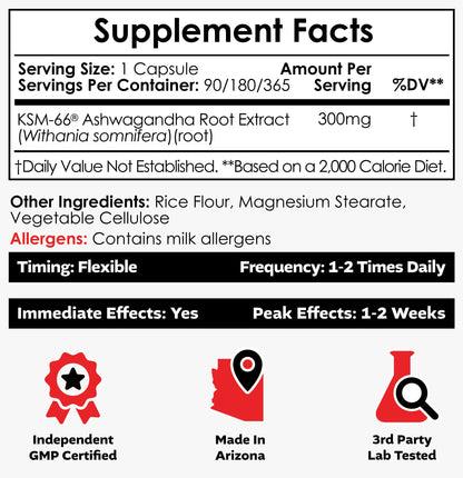 Nootropics Depot KSM-66 Ashwagandha Capsules 300mg – 180 Count | Adaptogen for Stress, Relaxation, Energy