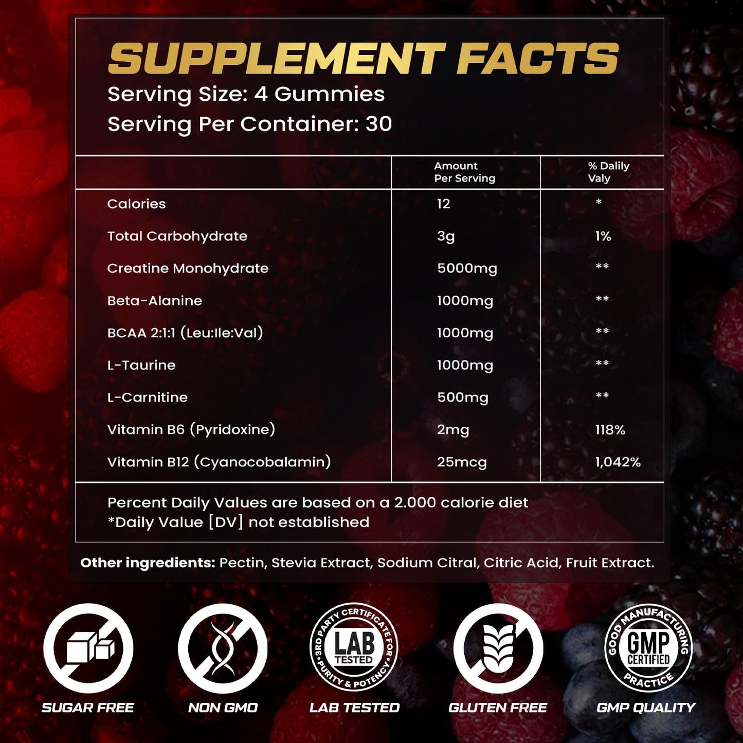 Kukaly Creatine Monohydrate Gummies – 9000mg, Sugar Free, 120ct, Mixed Flavors