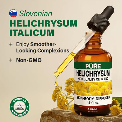 KUKKA Helichrysum Essential Oil 4oz – Hair & Skin Care, Diffuser & DIY Soap