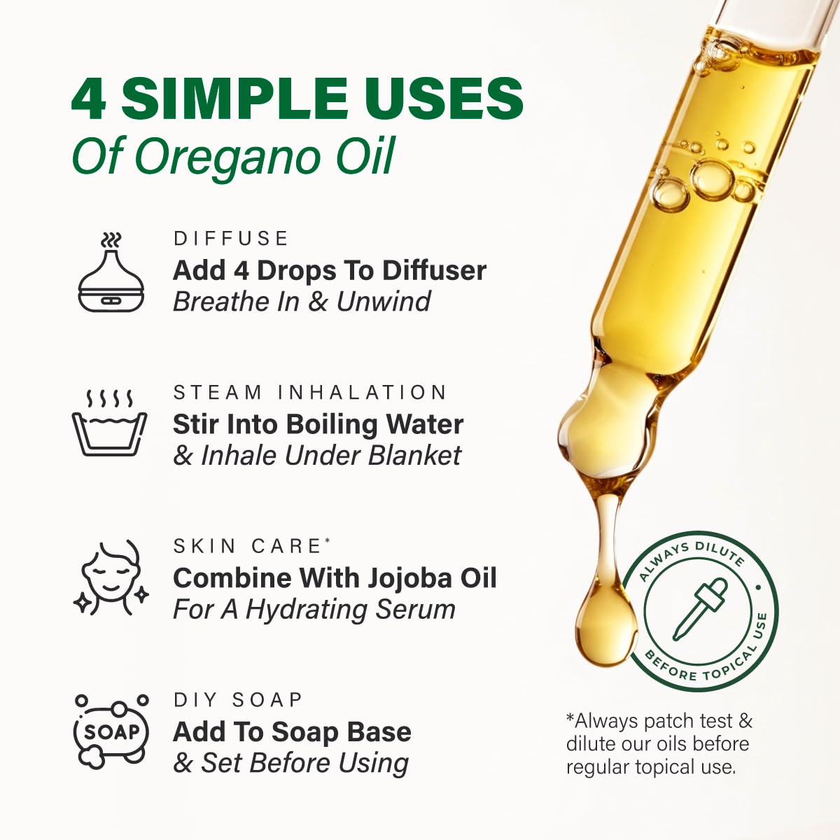 KUKKA Oregano Essential Oils - 4 Fl Oz | Hair & Skin Care, Diffuser, Aromatherapy & DIY Soap Making