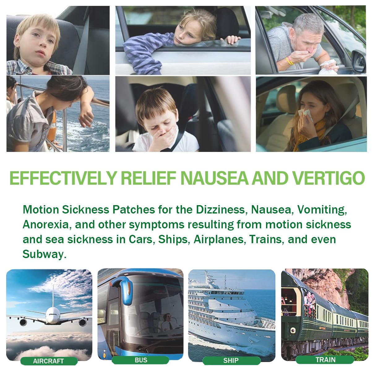 KUNHAOH 36 Count Motion Sickness Patch - 72-Hour Waterproof, Non-Drowsy Travel Patches