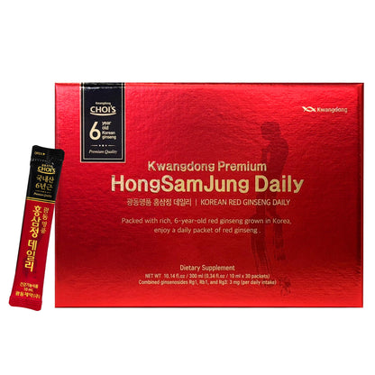 KWANGDONG Premium Korean Red Ginseng – 6-Year Grown, 30 Daily Packs