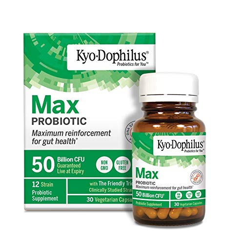 Kyo-Dophilus Max Probiotics, 30 Vegetarian Capsules | 50B CFU, 12 Strains