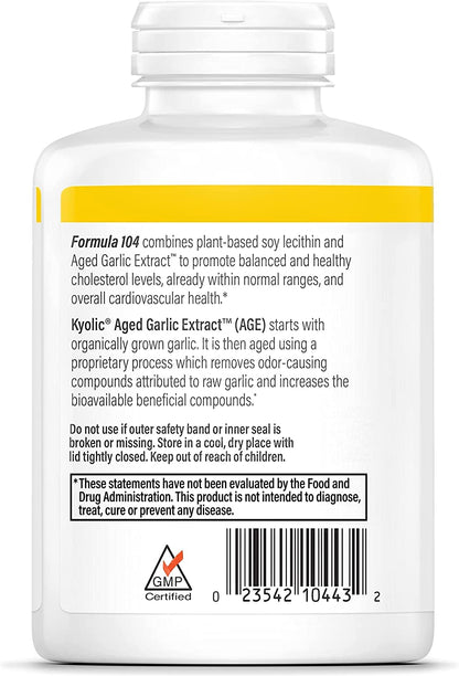 Kyolic #104 Garlic Extract With Lecithin 300-cap Two-Pack | Aged Garlic Extract Kyolic Formula 104