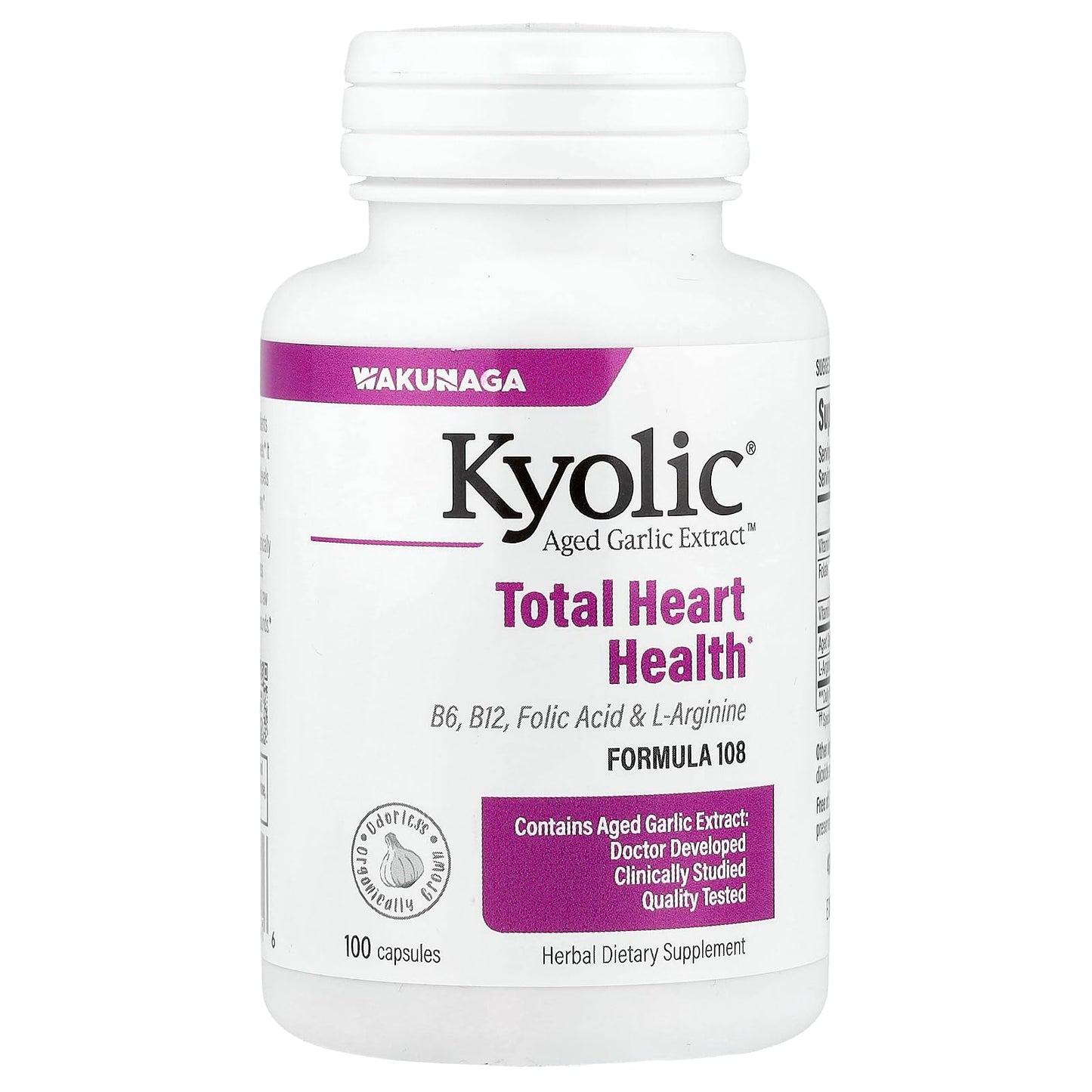 Kyolic Aged Garlic Extract Total Heart Health Formula 108 - 100 Capsules