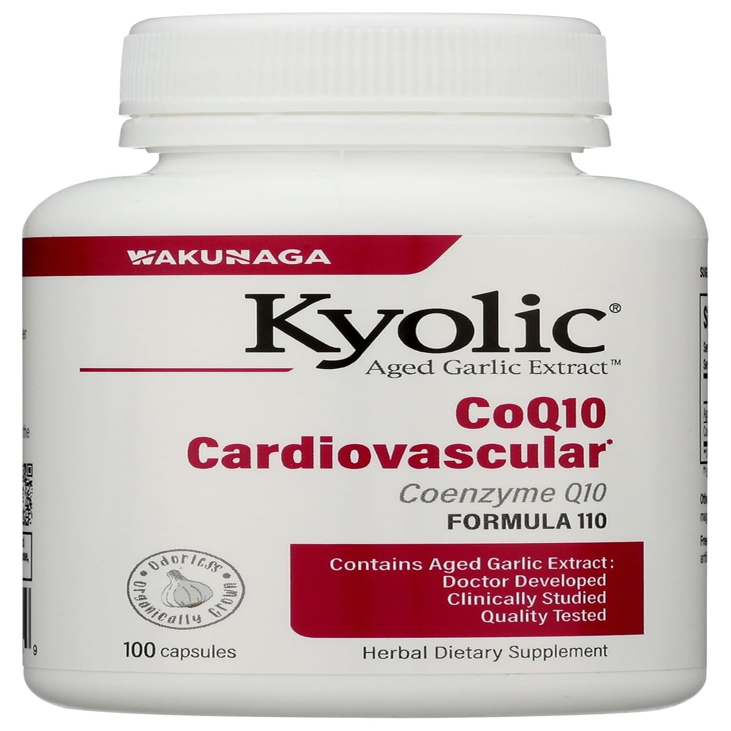 Kyolic Aged Garlic Extract Formula 110 with CoQ10 – Cardiovascular Support, 100 Capsules