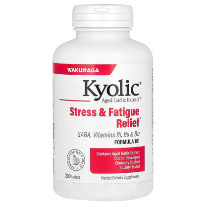 Kyolic Aged Garlic Extract Formula 101 – Stress & Fatigue Relief, 200 Tablets