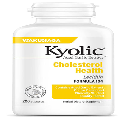 Kyolic Aged Garlic Extract Formula 104 – Cholesterol Health*, 200 Capsules