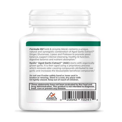 Kyolic Formula 102 Aged Garlic Extract - Candida Cleanse & Digestion (100 Caps)