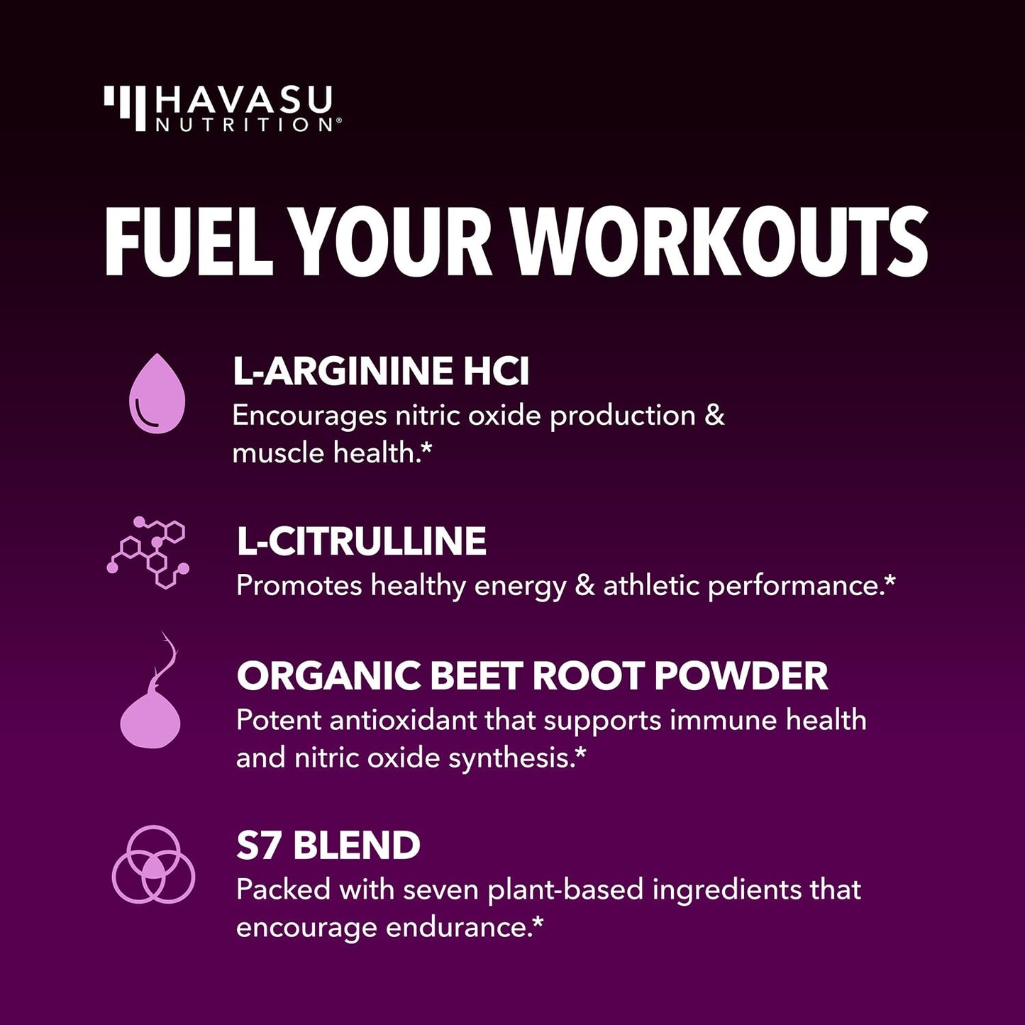L-Arginine Powder with L-Citrulline & Beet Root - Pre/Post Workout Support, Mixed Berry, 30 Scoops