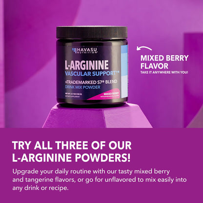 L-Arginine Powder with L-Citrulline & Beet Root - Pre/Post Workout Support, Mixed Berry, 30 Scoops