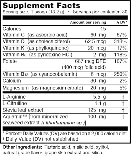 L-ARGININE PRO Supplement Powder | 30 Packets | Single Serve Travel Size | 5,500mg L-Arginine + 1,100mg L-Citrulline | Raspberry