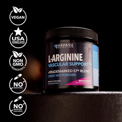 L-Arginine Powder with L-Citrulline & Beet Root - Pre/Post Workout Support, Mixed Berry, 30 Scoops