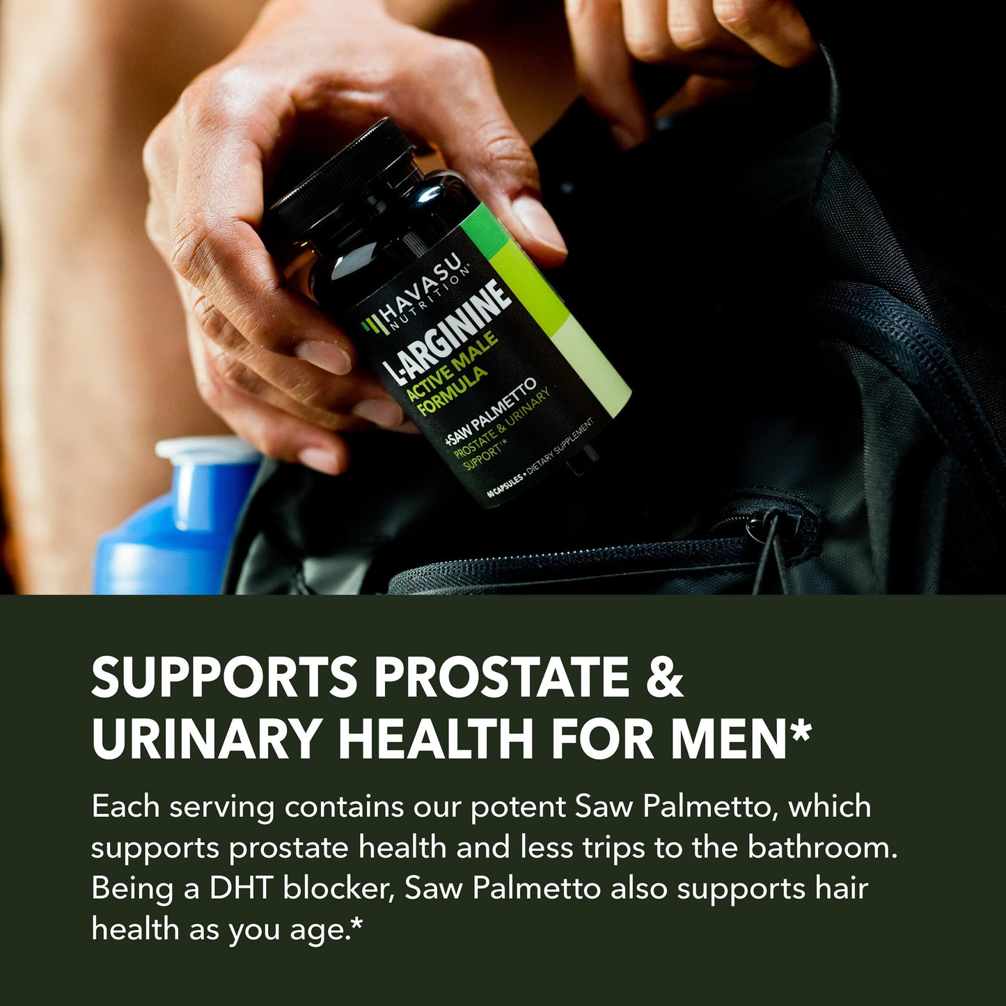 L-Arginine 500mg & Saw Palmetto 500mg - Prostate Health & Nitric Oxide Support (60 Count)