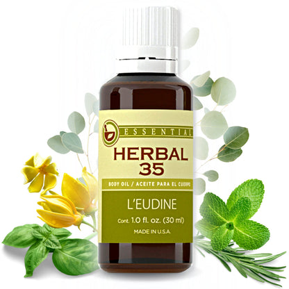 L’EUDINE Herbal 35 Essential Oil – Pack of 3, 1 fl oz – Eucalyptus & Mint