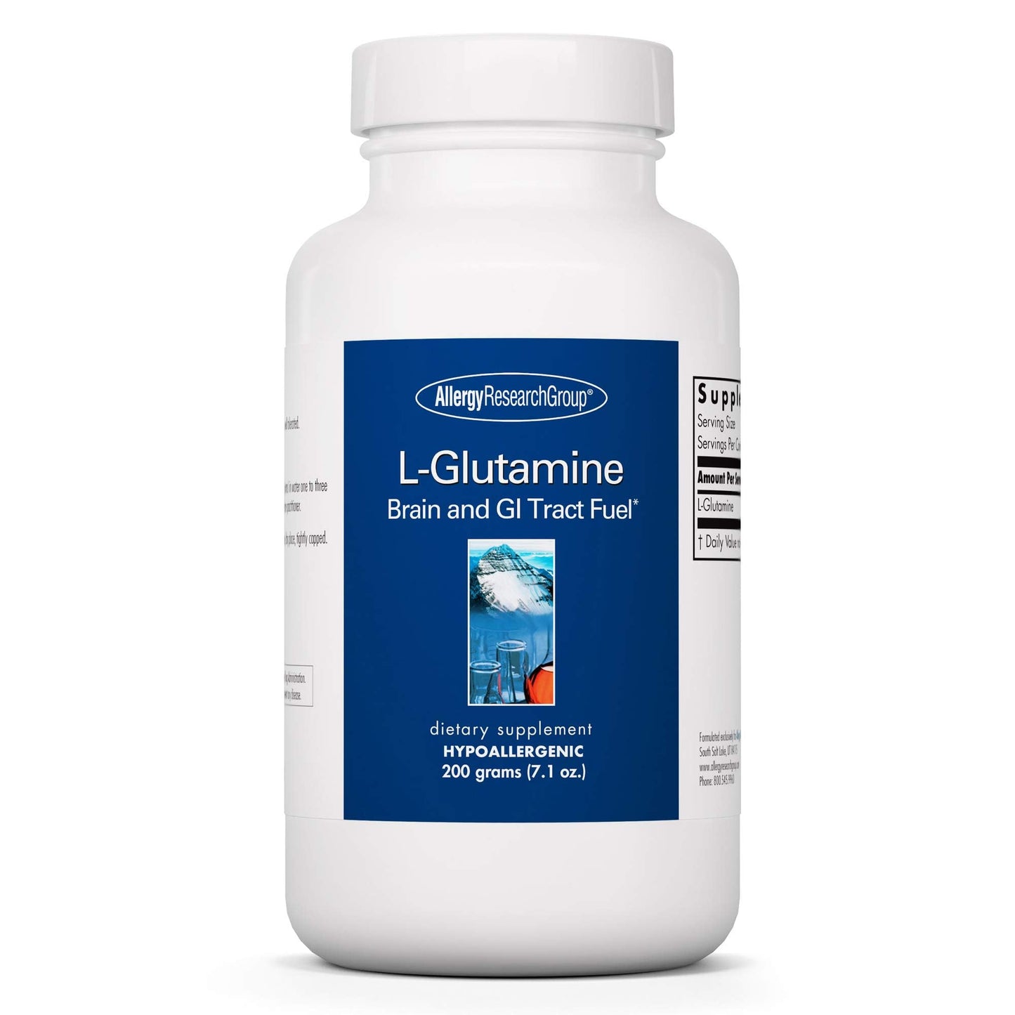 L-Glutamine Powder – Gut Health | Allergy Research Group, Free-Form Amino Acid, 4.7 g, 7.1 oz