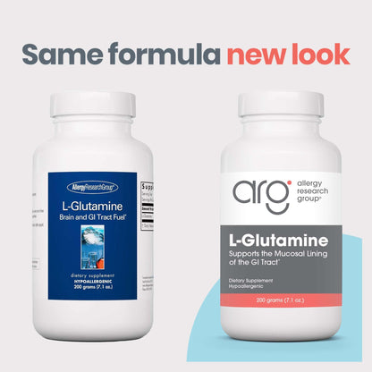 L-Glutamine Powder – Gut Health | Allergy Research Group, Free-Form Amino Acid, 4.7 g, 7.1 oz