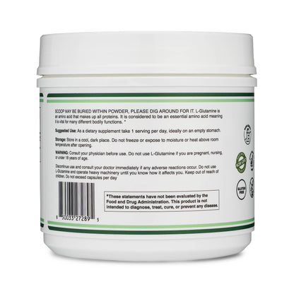 L-Glutamine Powder 1.1lbs (100 Servings) Unflavored - Keto & Vegan | Double Wood