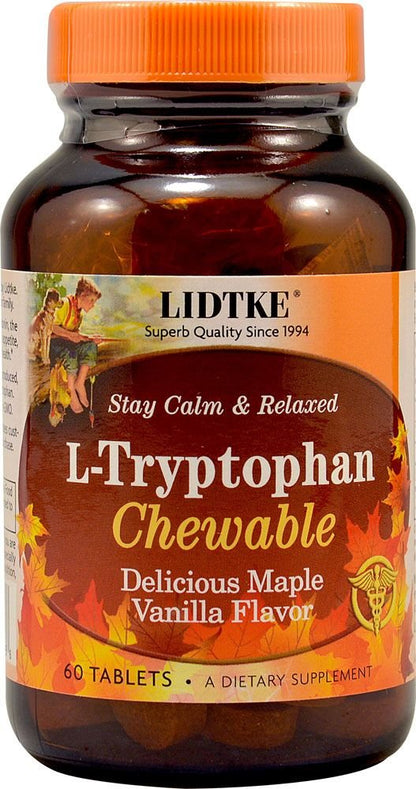 Lidtke L-Tryptophan Chewable Tablets, 60 Count | Lidtke Technologies