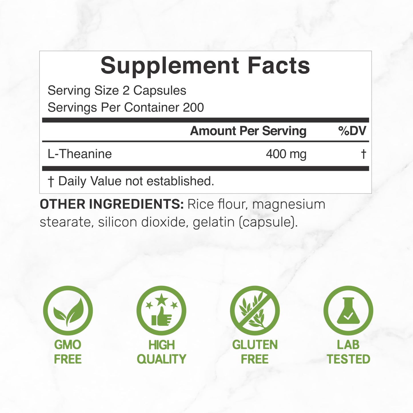 L-Theanine 400mg – 400 Caps | Extra Strength Theanine for Focus & Relaxation