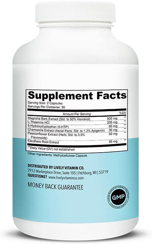 Chill Pill - Calm Mood, Relax & Restful Sleep | LIVELY VITAMIN CO. - 180 Vegan Capsules