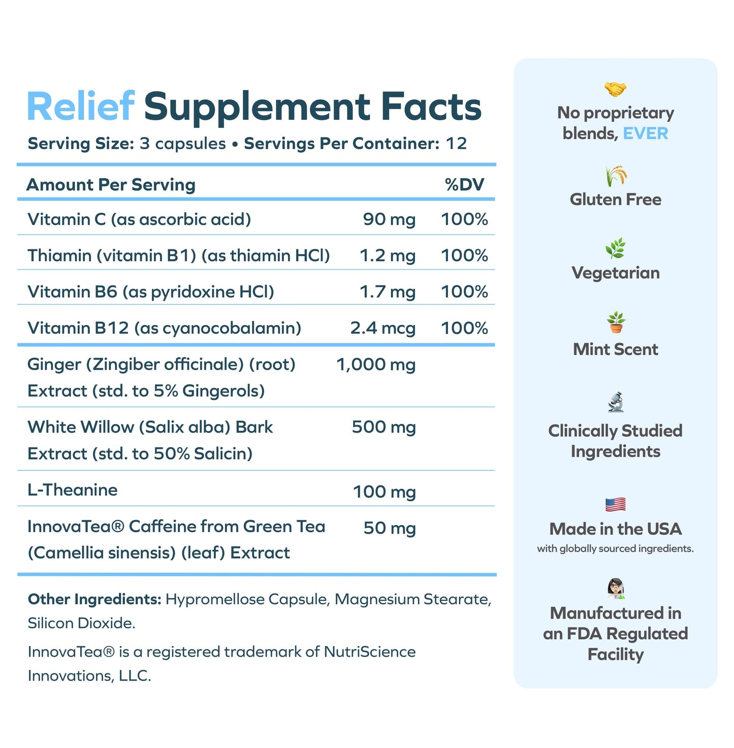 Cheers Relief – Next Morning Aid with Ginger, Willow Bark, L-Theanine & Caffeine | 12 Doses