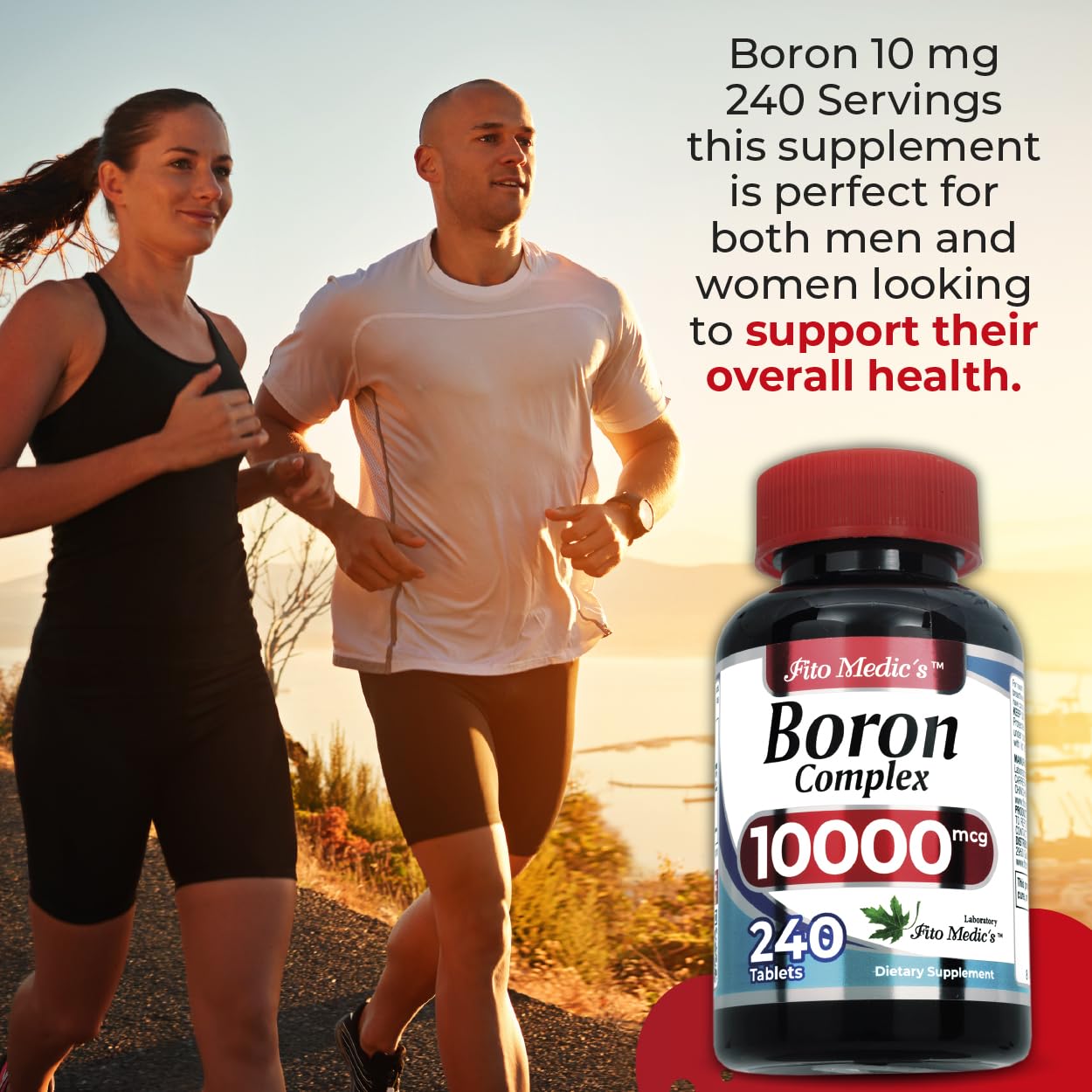 Lab | Boron |10 mg | 240 Servings | Boron Supplement for Men | Ultra high Absorption, Fito Medic´s. (Pack of 2)