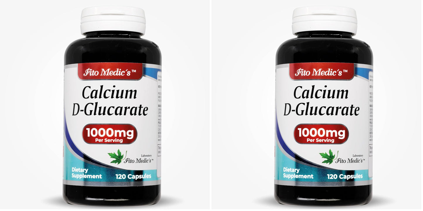 Calcium D-Glucarate 1000mg - 120 Caps (Pack of 2) | Detox & Hormone Support