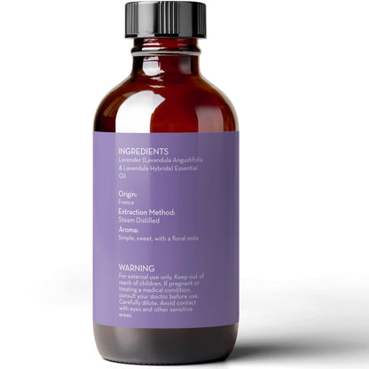 Pure Body Naturals French Lavender Essential Oil Blend - 4 oz | Aromatherapy, Soap Making & DIY Skincare