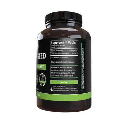 Pure Celery Seed Capsules (365) – No Magnesium Or Rice Fillers | Lab Verified