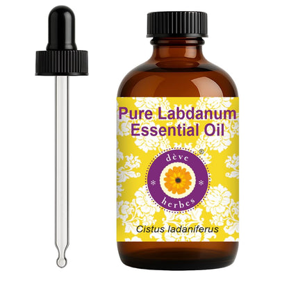 Labdanum Essential Oil (Cistus ladaniferus) with Glass Dropper – Pure, Steam Distilled, 120ml | dève herbes
