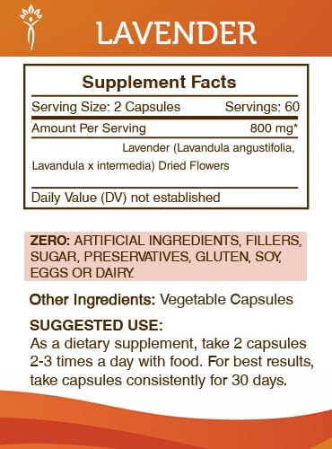 Secrets of the Tribe Lavender 120 Capsules – 800 mg per Serving