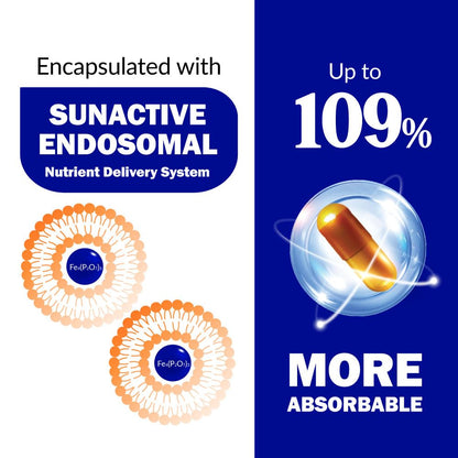 LABO Nutrition Femme Iron Endosomal SunActive – Gentle 15mg Vegan Iron Supplement for Blood Builder (90 Count)