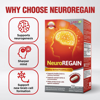 LABO Nutrition NeuroREGAIN – Scallop-Derived Plasmalogen for Brain Health, Memory & Focus