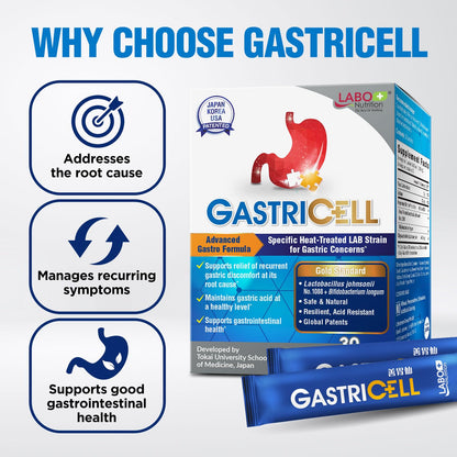 LABO Nutrition GASTRICELL – Probiotic Support for Acid Reflux & Gastric Comfort | Made in Japan