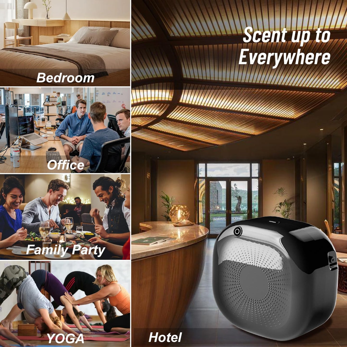 LACIDOLL Smart Scent Air Machine — 500ml Diffuser for Large Rooms and Hotels (Black)