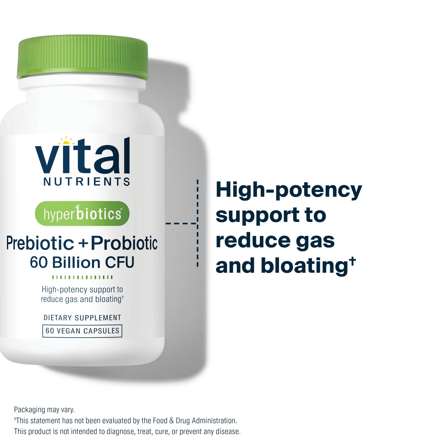 Hyperbiotics Vital Nutrients Prebiotic and Probiotic for Women and Men | 60 Billion CFU | Pre and Probiotics Supports Digestive Health, Constipation, Diarrhea, Gas & Bloating | 60 Vegan Capsules