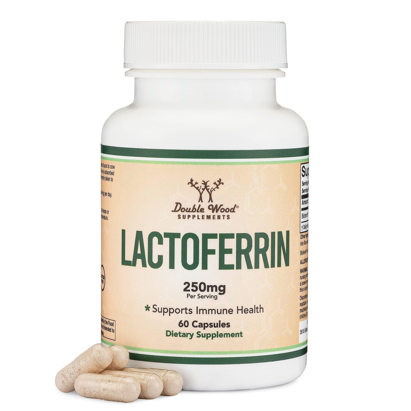 Lactoferrin 250mg – Bioferrin Lactoferrin (60 Caps) for Iron Support & Immune Health | Double Wood