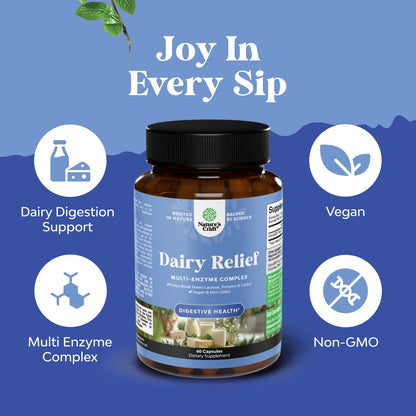 Lactose Intolerance Pills - 60 Days Supply | Fast Acting Dairy Digestive Enzymes