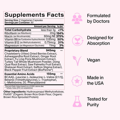Ladywell Daily Hormone Balance Capsules | Natural Cycle Support for Women | 60 Ct