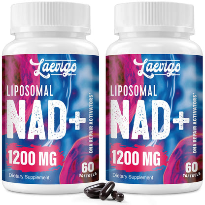 Laevigo Liposomal NAD+ 1200mg – High Absorption NAD+ Supplement for Energy & Longevity | 120 Softgels