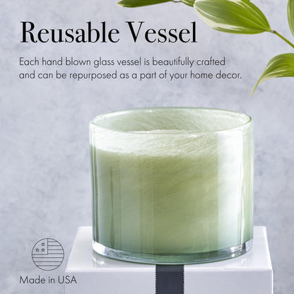 LAFCO New York 3-Wick Candle Fresh Cut Gardenia – 30 oz, 120-Hour Burn, Reusable Glass Vessel