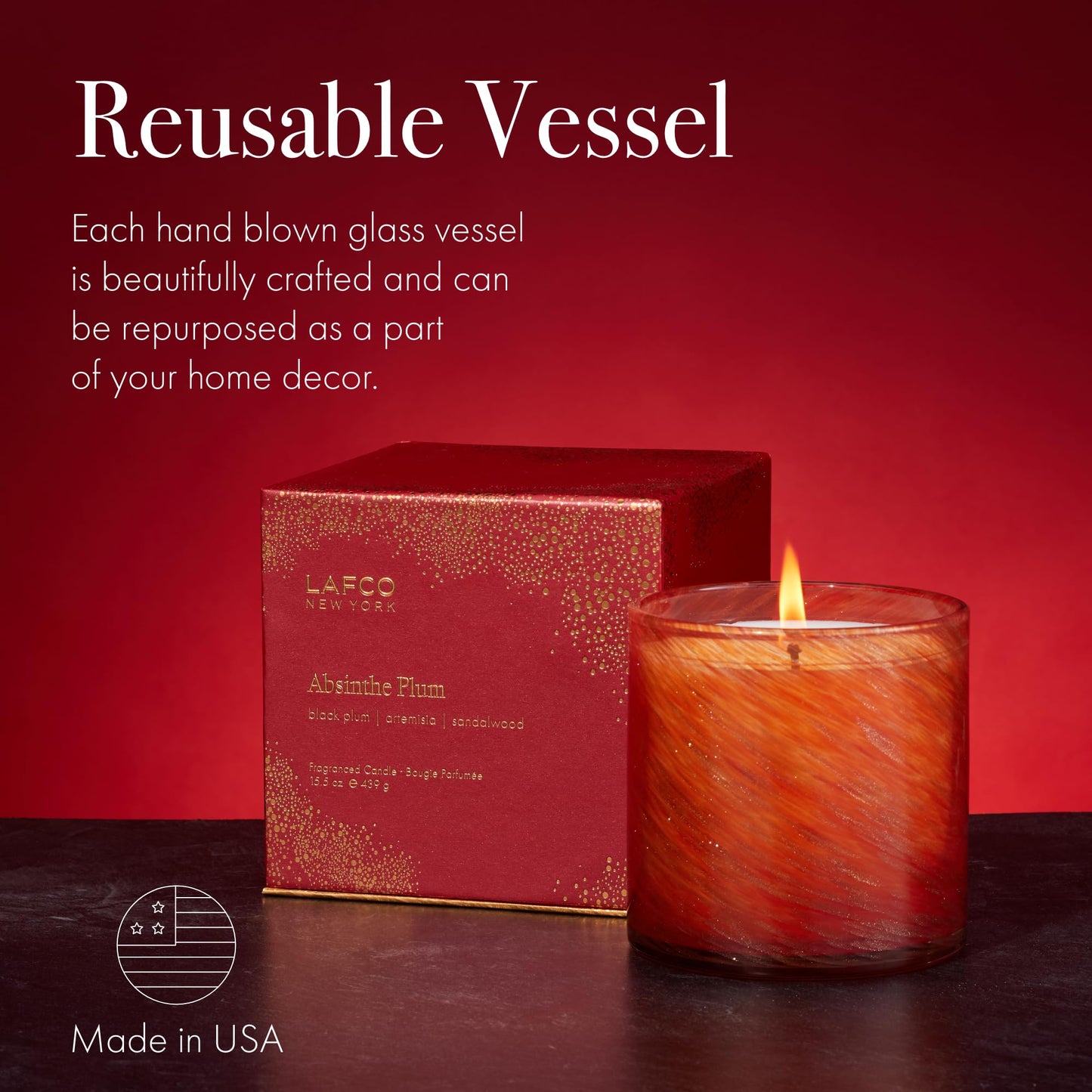LAFCO New York Holiday Signature Candle: Absinthe Plum 15.5 oz, 90-Hour Burn