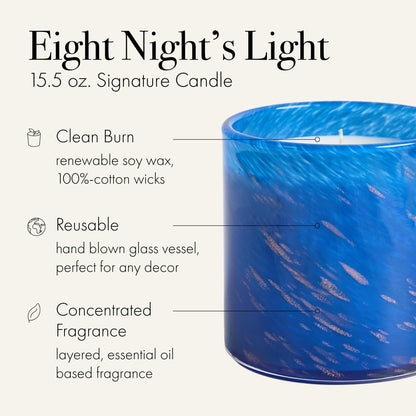 LAFCO New York Holiday Signature Candle: Eight Nights' Light, 15.5 oz — USA Made